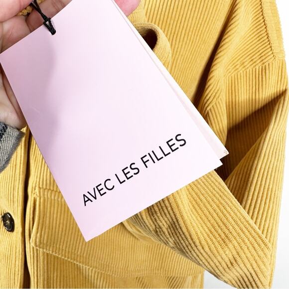 NEW Avec Les Filles Button Front Corduroy Shirt Jacket Shacket Size Large - Picture 5 of 10